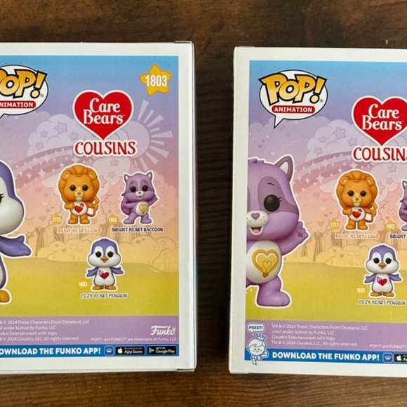 Funko Pop! Care Bear Cousins Bright & Cozy Heart Set of 2 Mint with Protectors - Picture 3 of 3